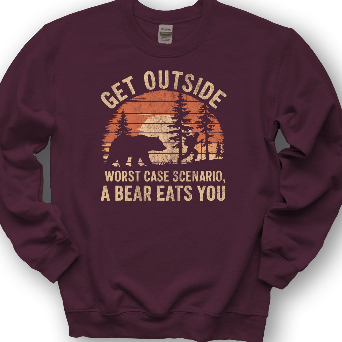 Get Outside "Worst Case Scenario" Sweatshirt - Maroon