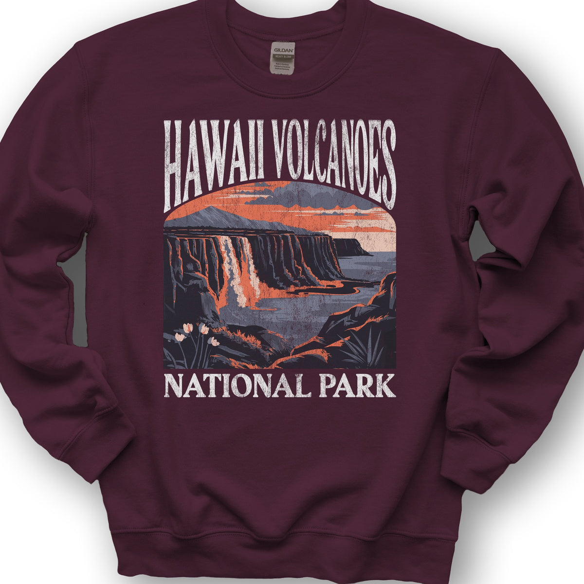 Hawaii Volcanoes National Park "Big and Bold" Sweatshirt - Maroon