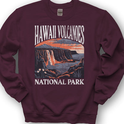 Hawaii Volcanoes National Park "Big and Bold" Sweatshirt - Maroon