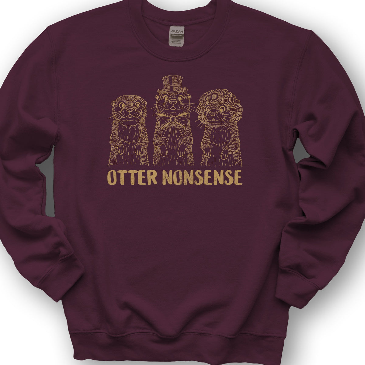 Otter Nonsense Sweatshirt - Maroon