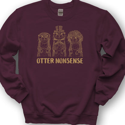 Otter Nonsense Sweatshirt - Maroon