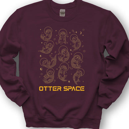 Otter Space Sweatshirt - Maroon