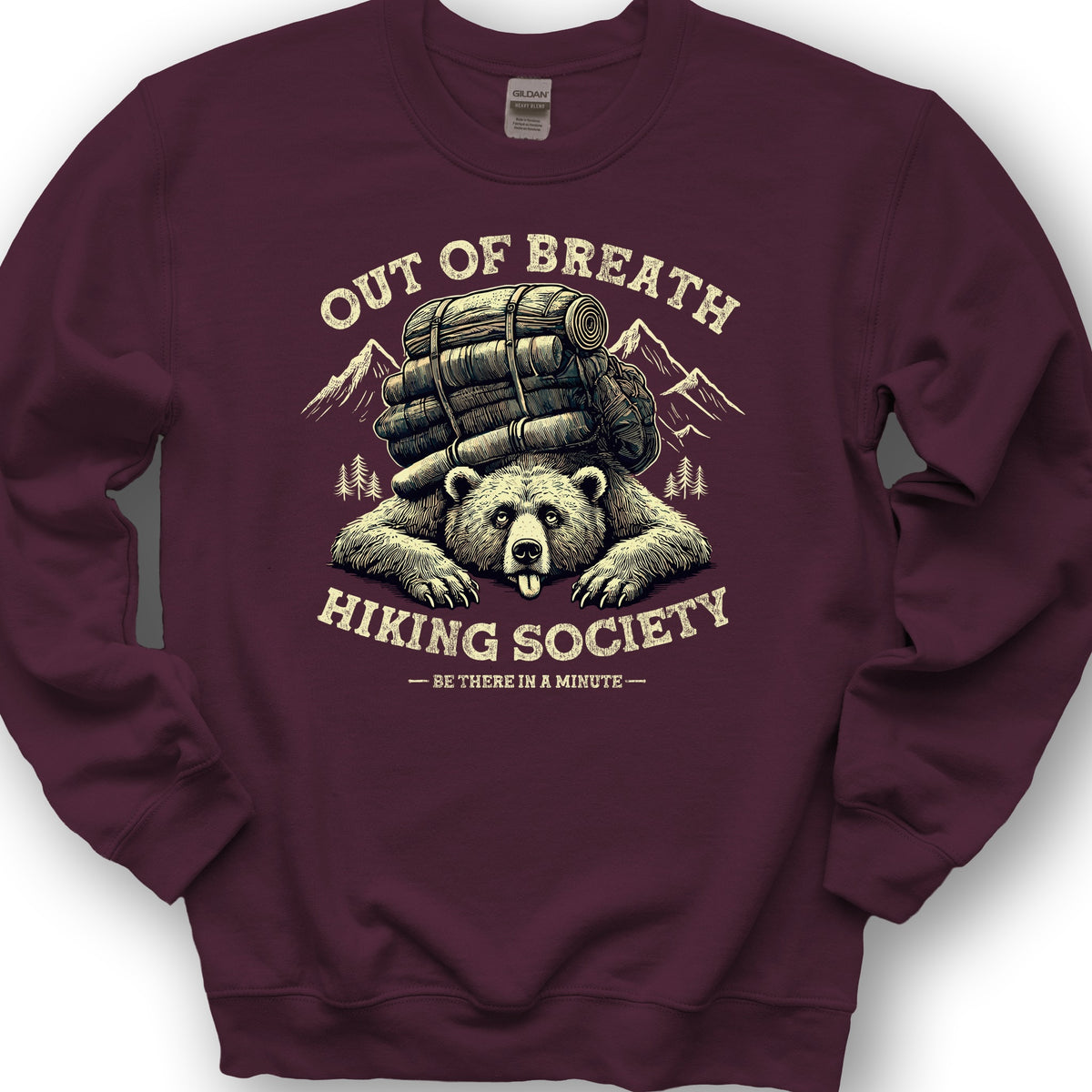 Out of Breath Hiking Society Sweatshirt - Maroon