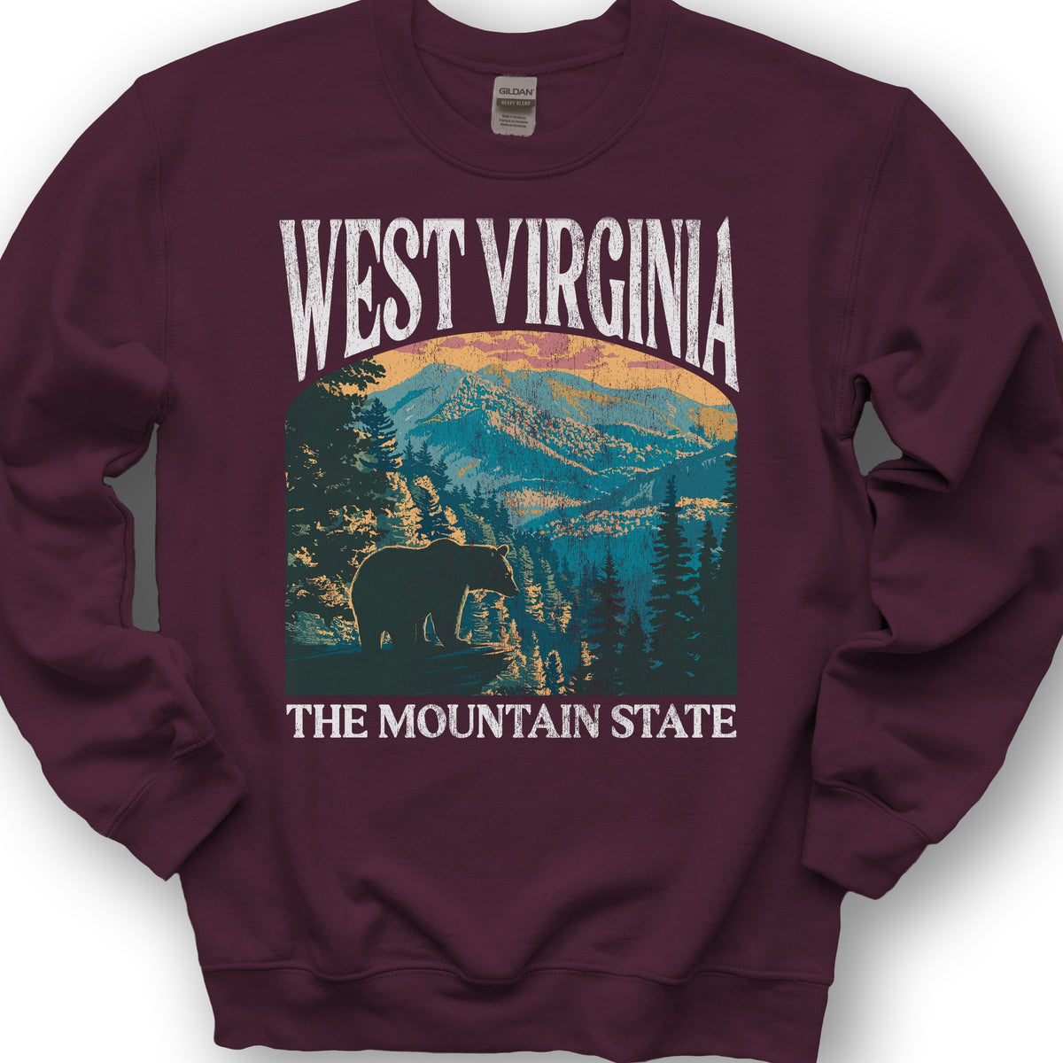 West Virginia Mountain State "Big and Bold" Sweatshirt - Maroon