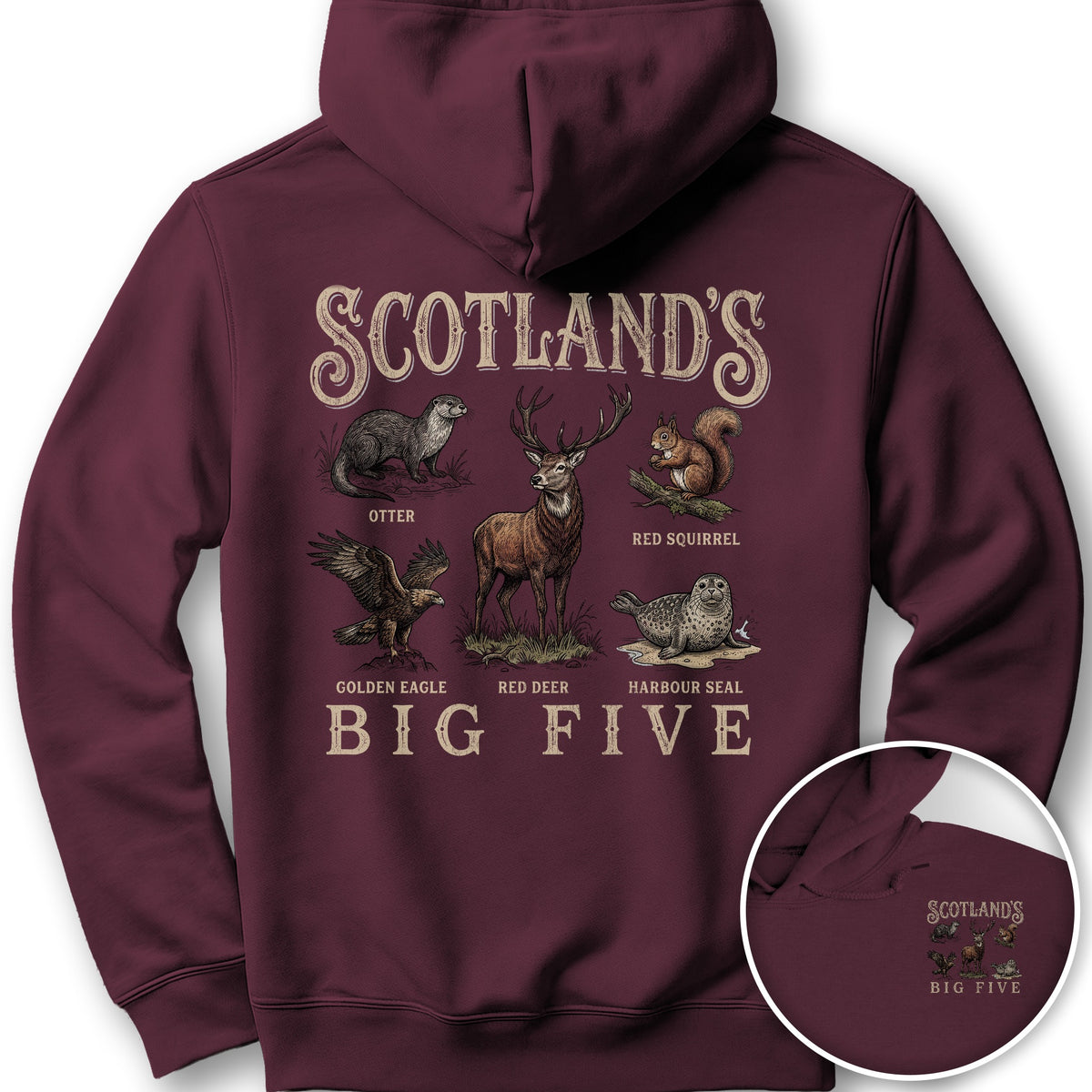 Scotland's Big Five Hoodie - Maroon