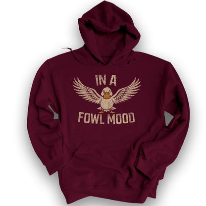 In A Fowl Mood "Vintage Duck" Hoodie - Maroon