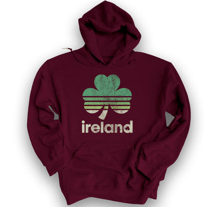 Ireland Retro Shamrock Hoodie - Maroon