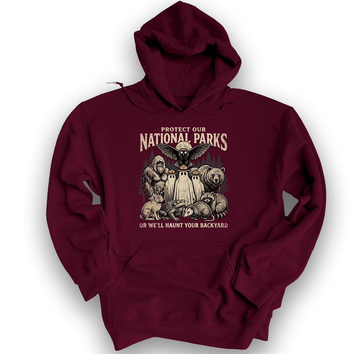 National Parks Backyard Haunt Hoodie - Maroon