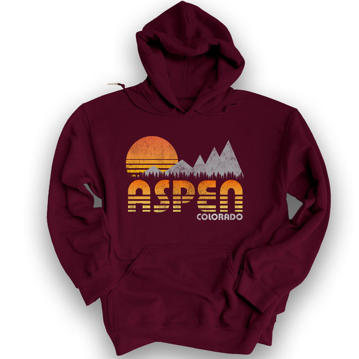 Aspen "80's Retro" Hoodie - Maroon