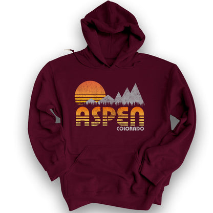 Aspen "80's Retro" Hoodie - Maroon