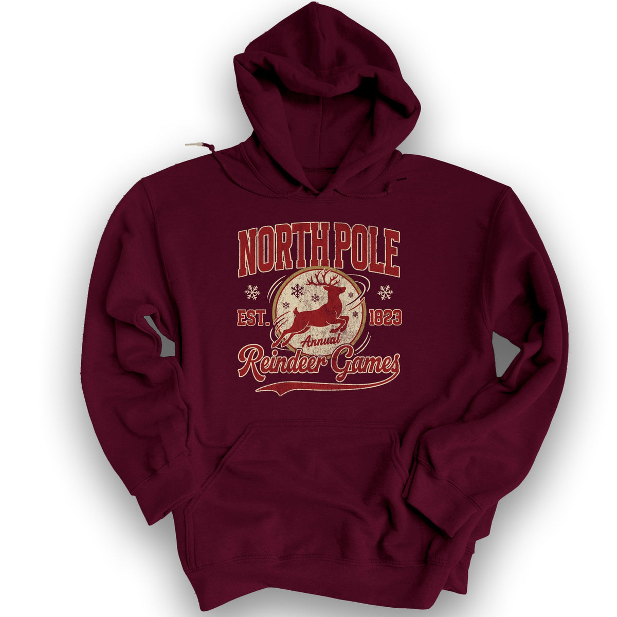 North Pole Annual Reindeer Games Hoodie - Maroon