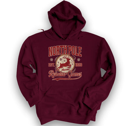 North Pole Annual Reindeer Games Hoodie - Maroon