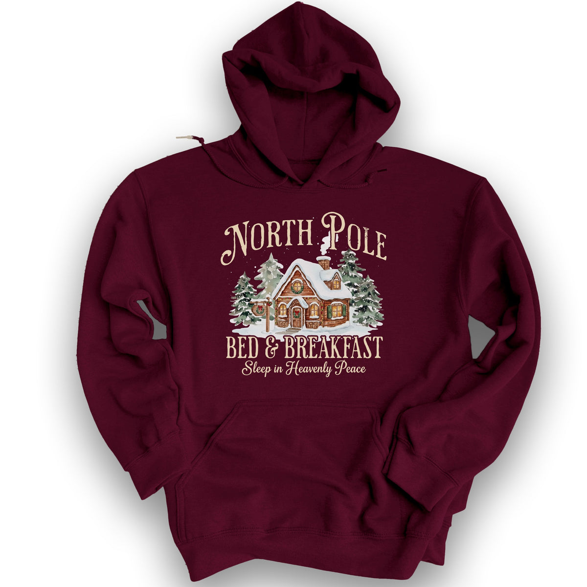 North Pole Bed and Breakfast "Heavenly Peace" Hoodie - Maroon