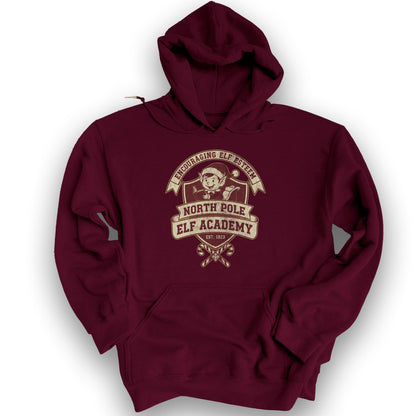 North Pole Elf Academy Hoodie - Maroon