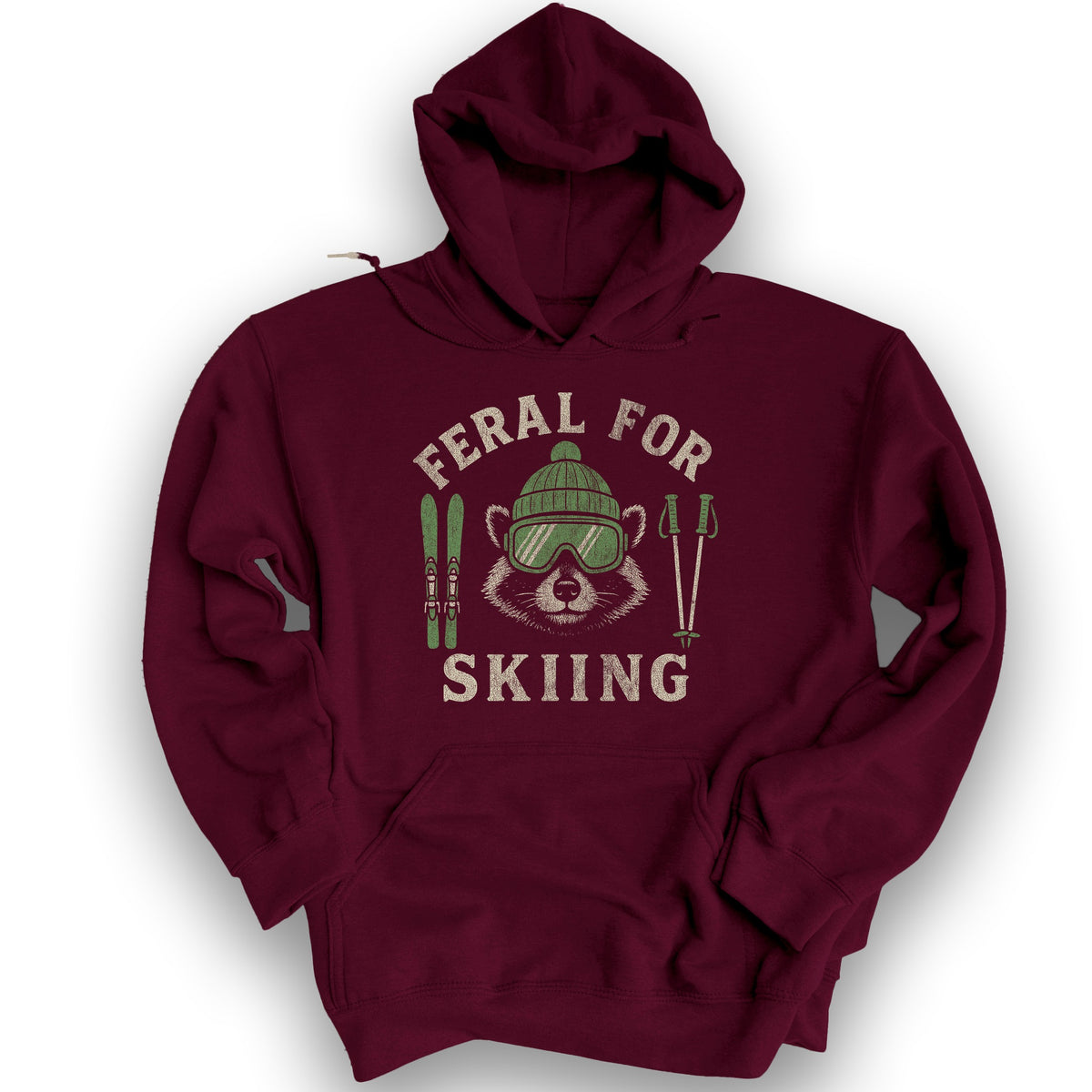 Feral for Skiing Hoodie - Maroon