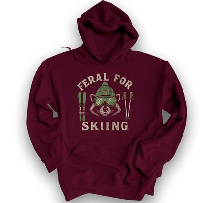 Feral for Skiing Hoodie - Maroon