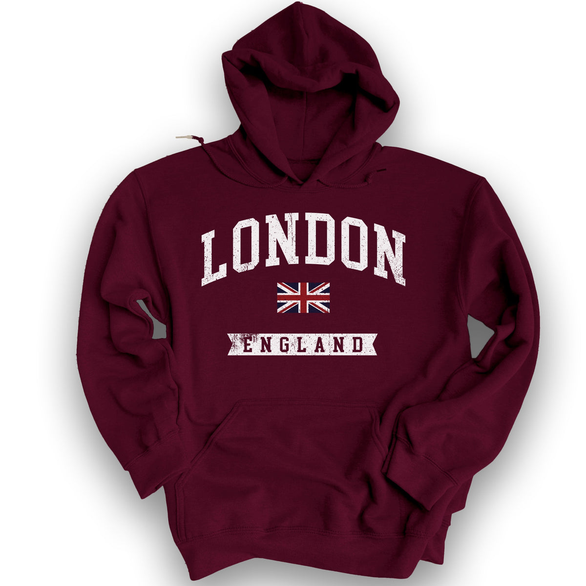 London Varsity Flag Hoodie - Maroon