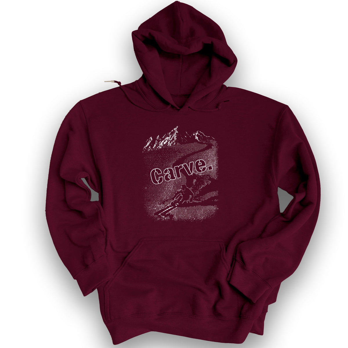 Carve Ski Print Hoodie - Maroon