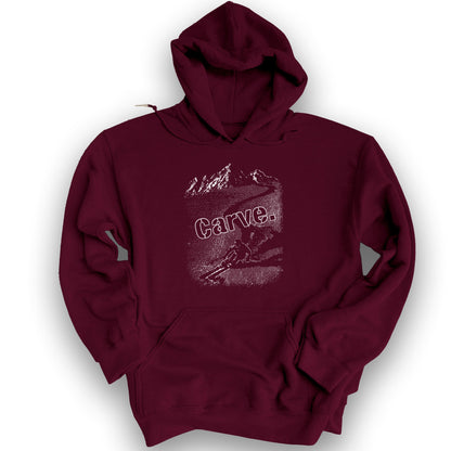 Carve Ski Print Hoodie - Maroon