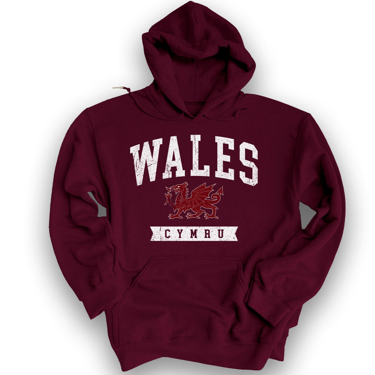 Wales Varsity Dragon Hoodie - Maroon