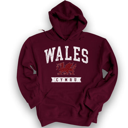 Wales Varsity Dragon Hoodie - Maroon