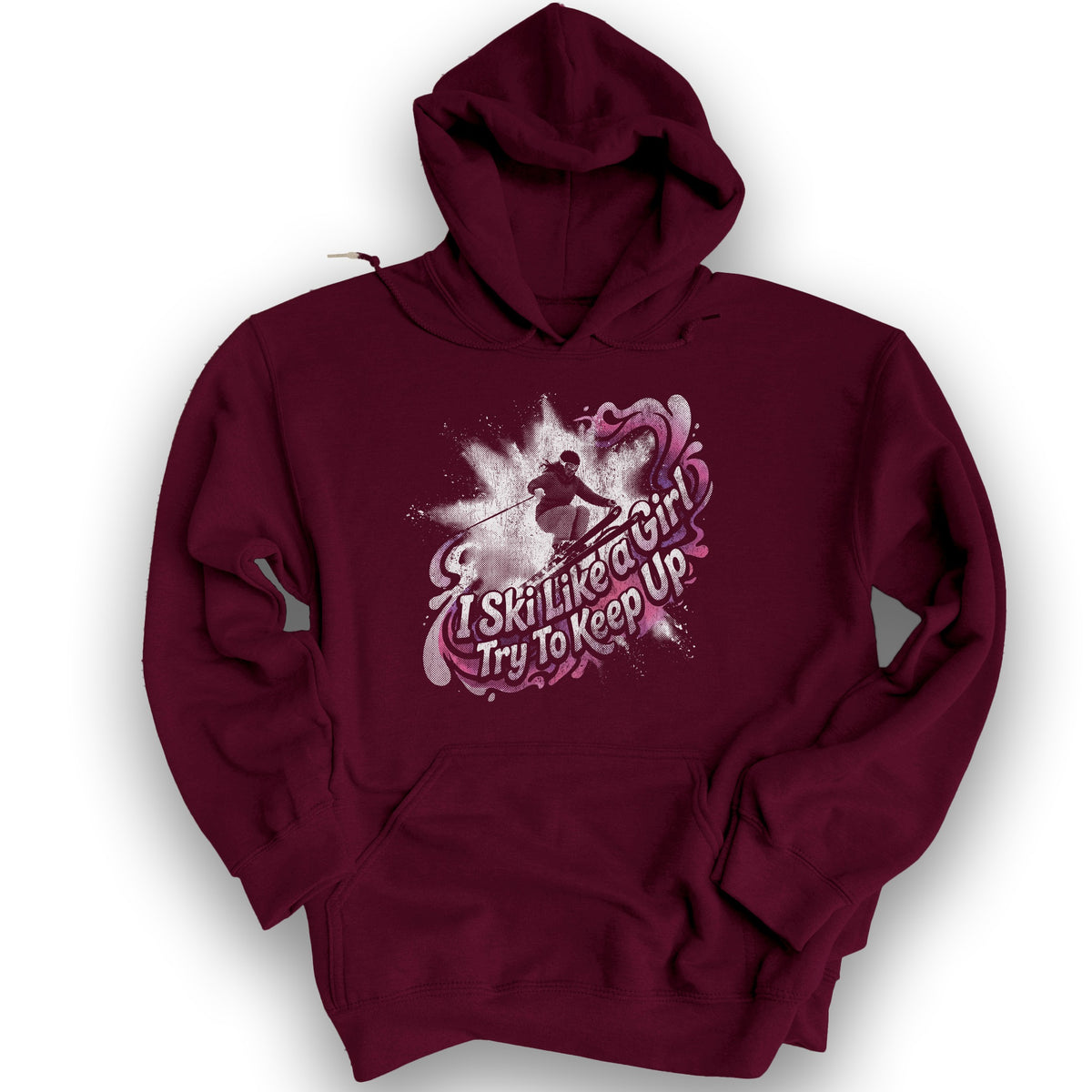 Ski Like a Girl Hoodie - Maroon