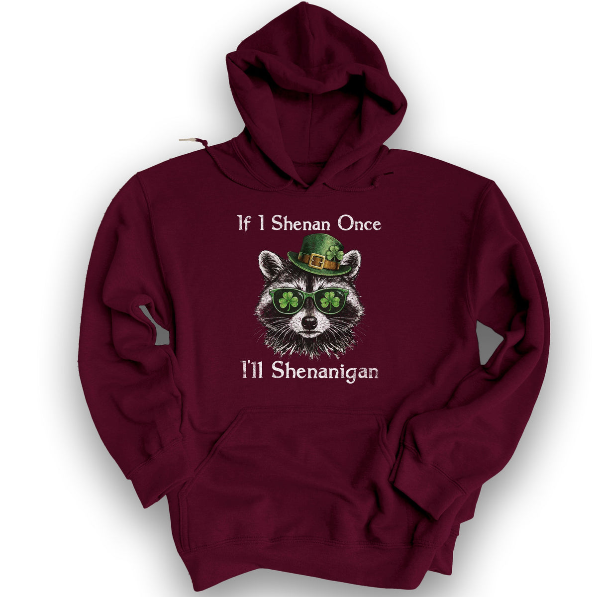 Shenanigans Raccoon Hoodie - Maroon