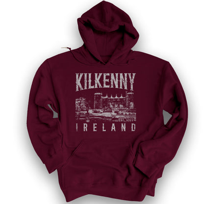 Kilkenny Ireland Vintage Print Hoodie - Maroon