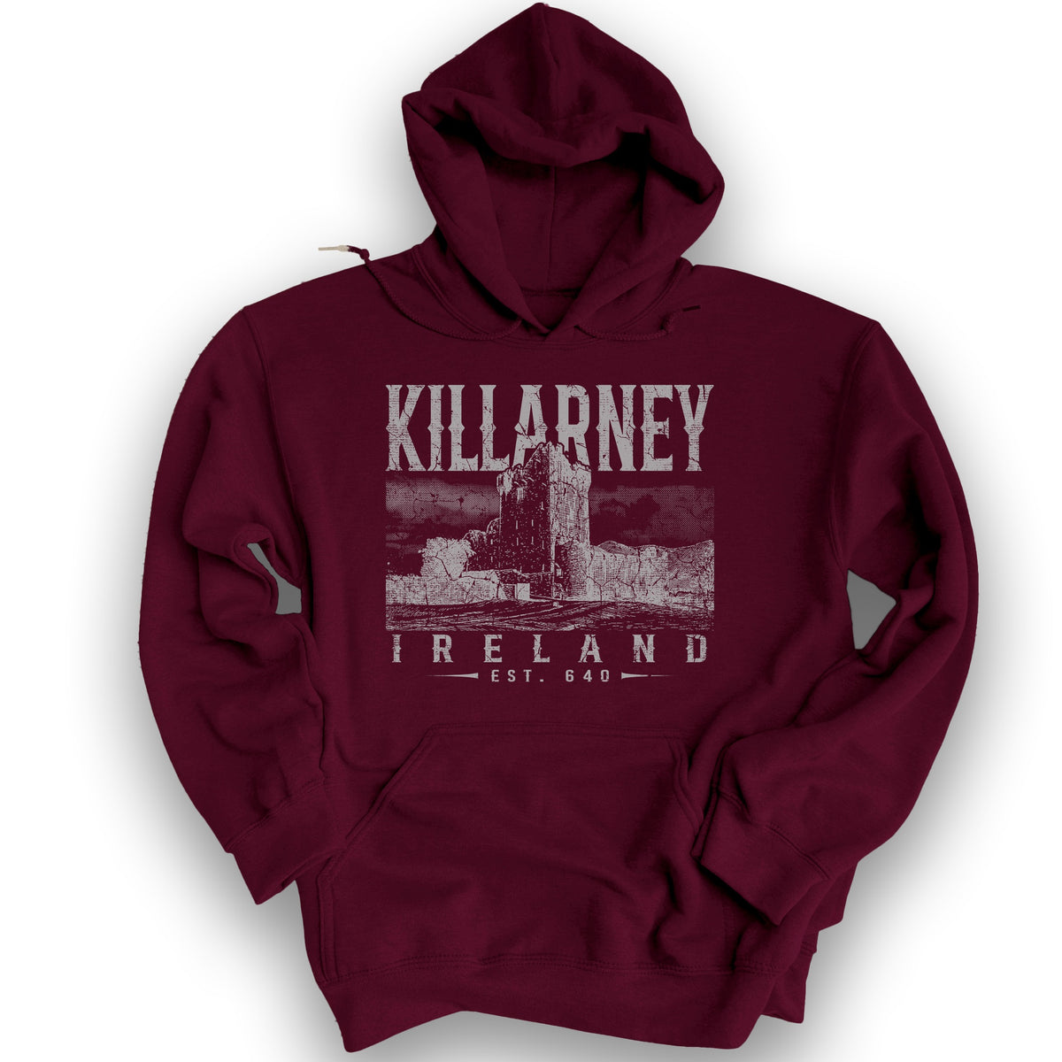 Killarney Ireland Vintage Print Hoodie - Maroon