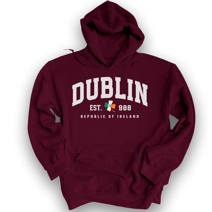 Dublin Varsity Flag Hoodie - Maroon