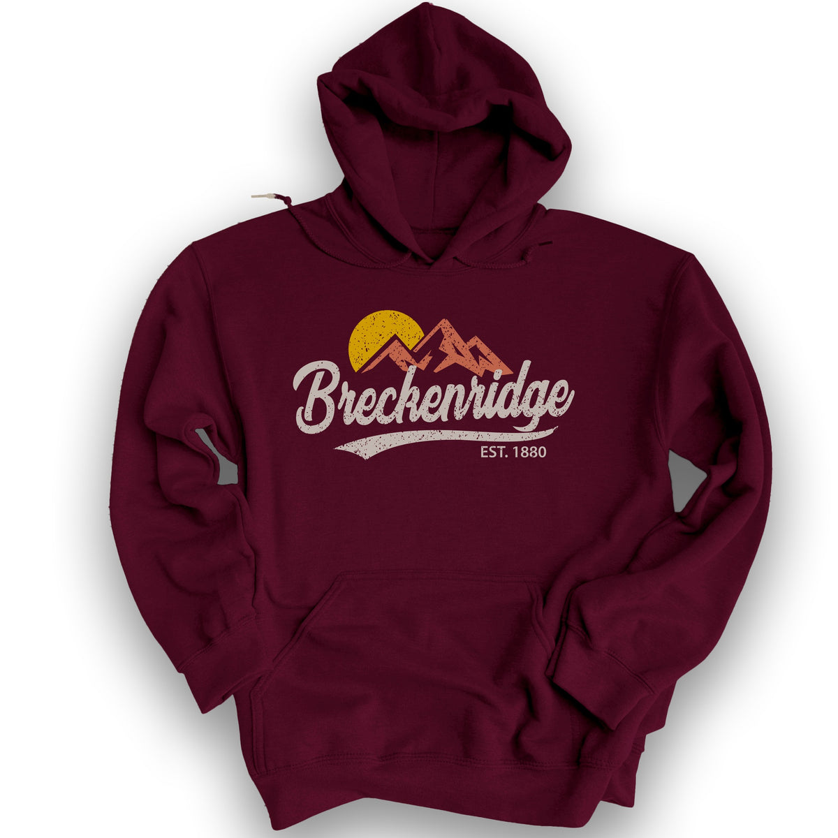 Breckenridge Vintage Script Hoodie - Maroon