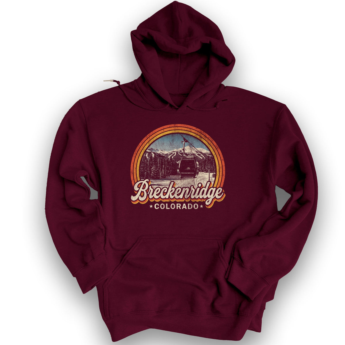 Breckenridge Retro Gondola Hoodie - Maroon