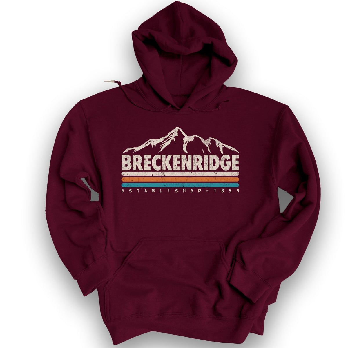 Breckenridge Retro Stripe Hoodie - Maroon