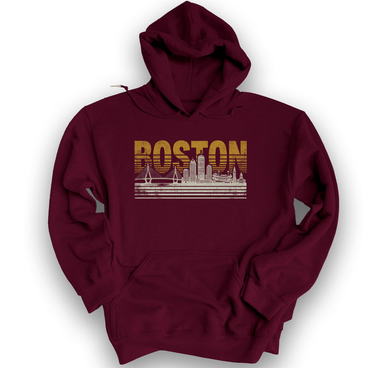 Boston Skyline Hoodie - Maroon