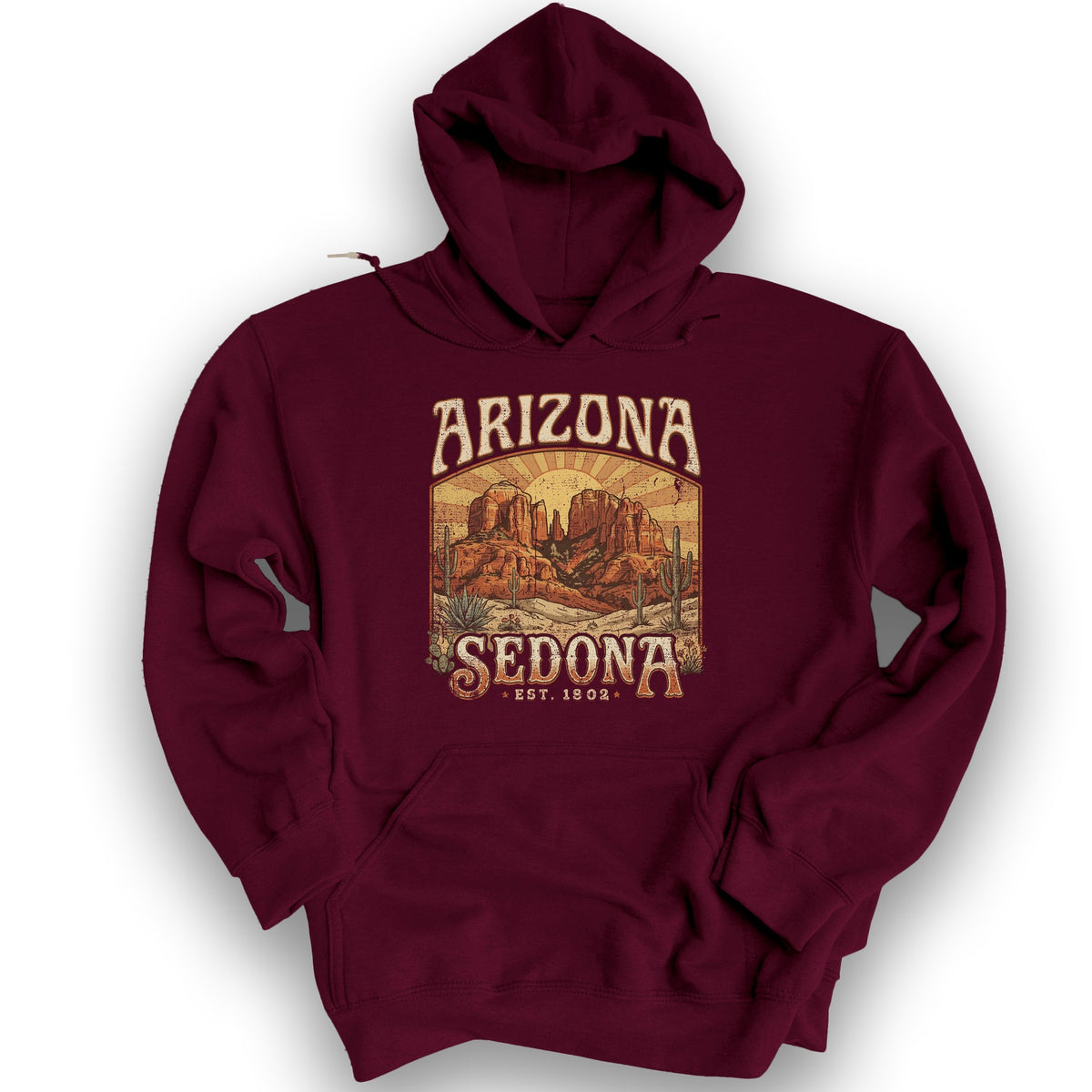 Sedona Arizona Sunset Hoodie - Maroon