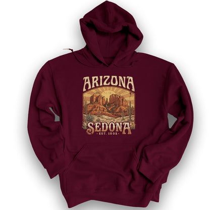 Sedona Arizona Sunset Hoodie - Maroon