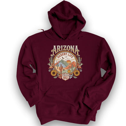 Arizona Desert Life Hoodie - Maroon