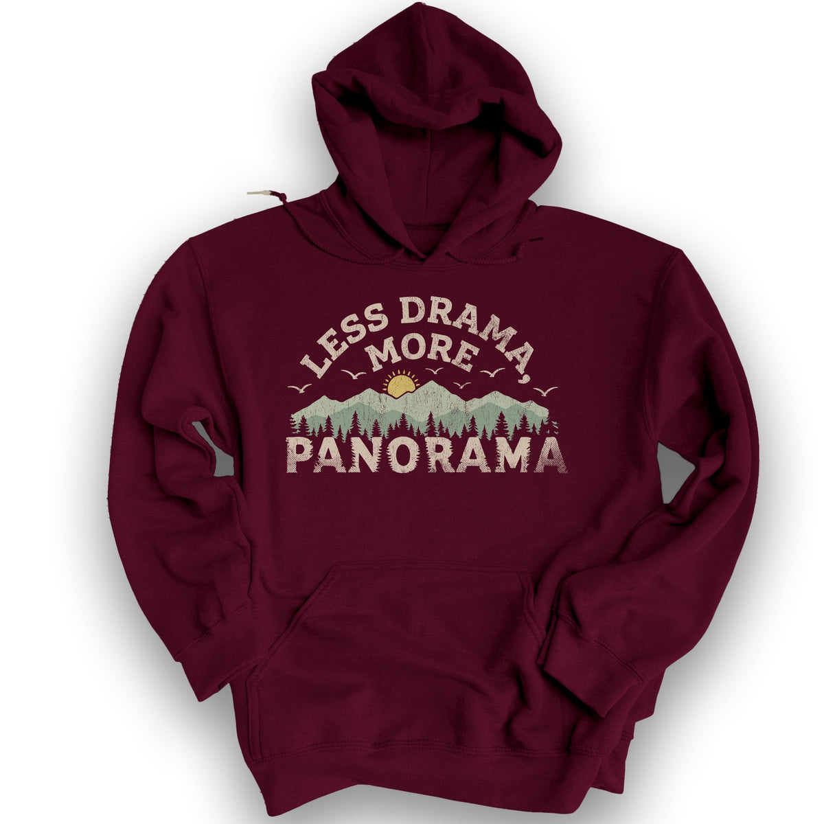 Less Drama More Panorama Hoodie - Maroon