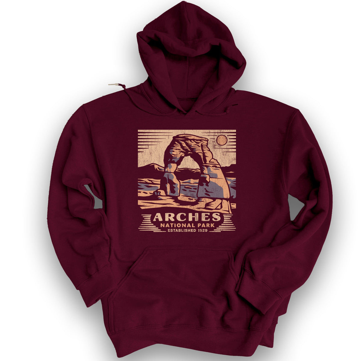 Arches Cut-Out Hoodie - Maroon