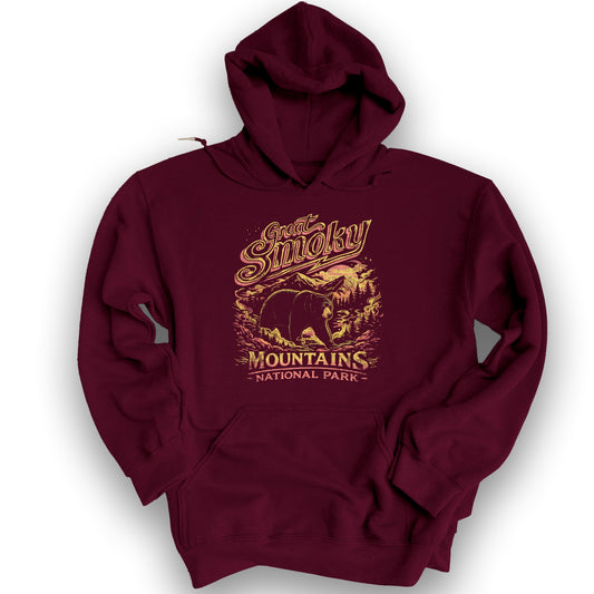 Smoky Mountains 80's Blast Hoodie - Maroon