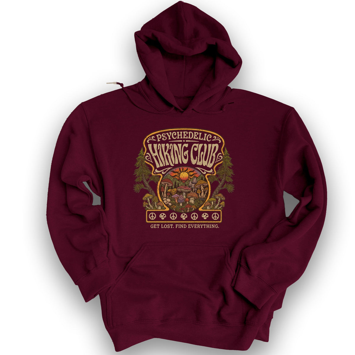 Pyschedelic Hiking Club V2 Hoodie - Maroon