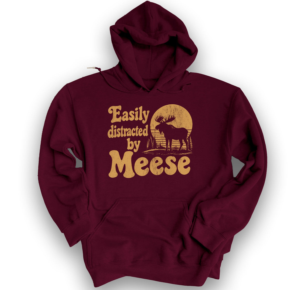 Easily Distracted By Meese Hoodie - Maroon