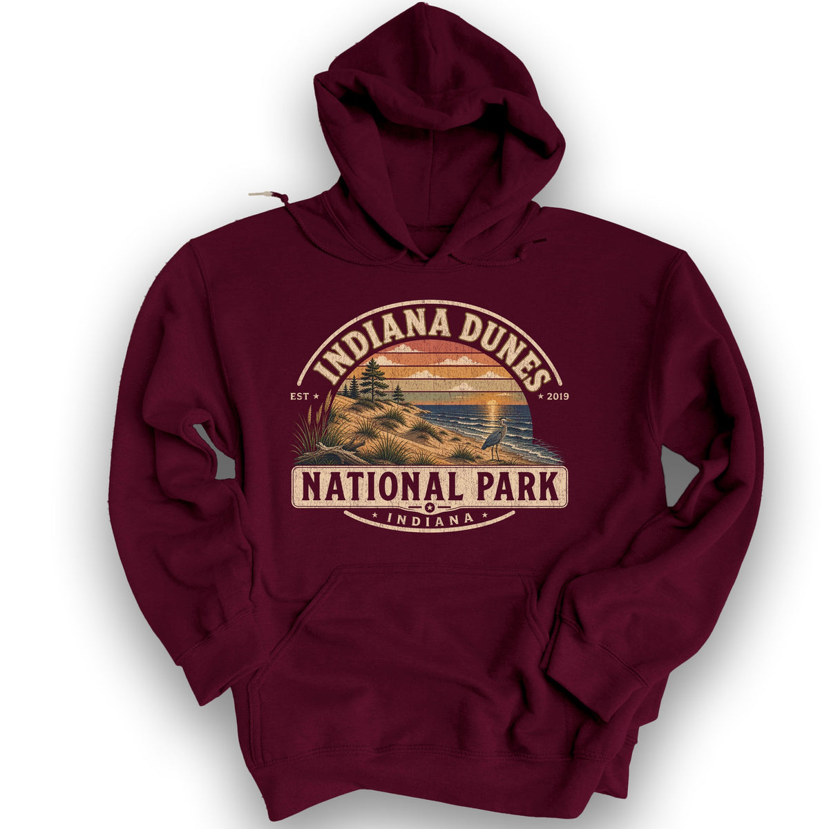 Indiana Dunes Medallion Hoodie - Maroon