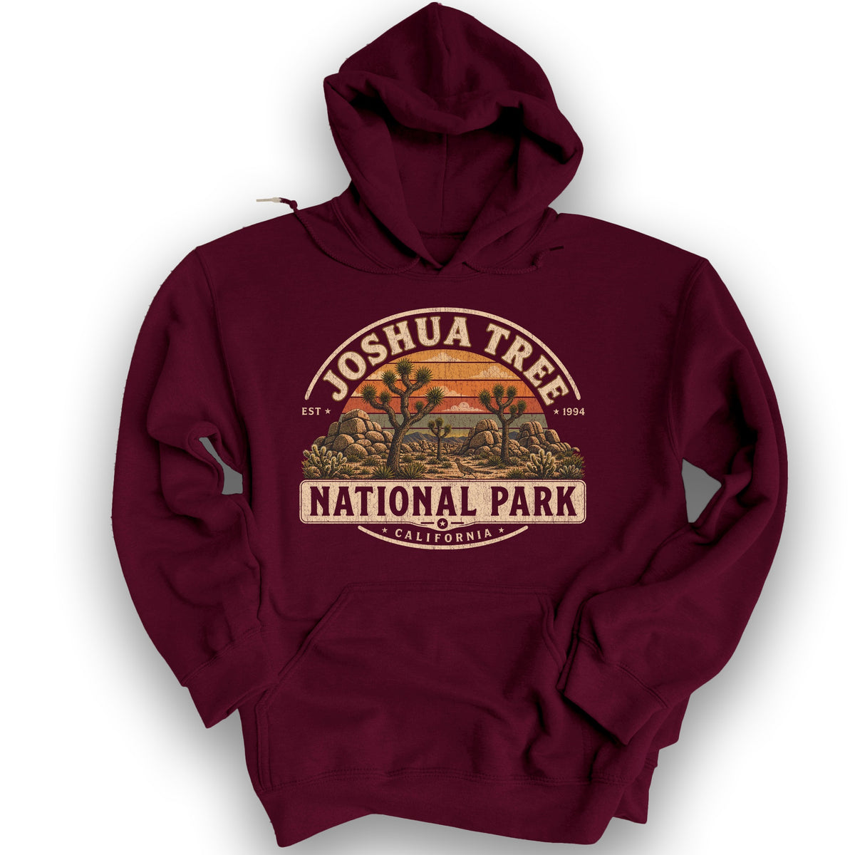 Joshua Tree Medallion Hoodie - Maroon