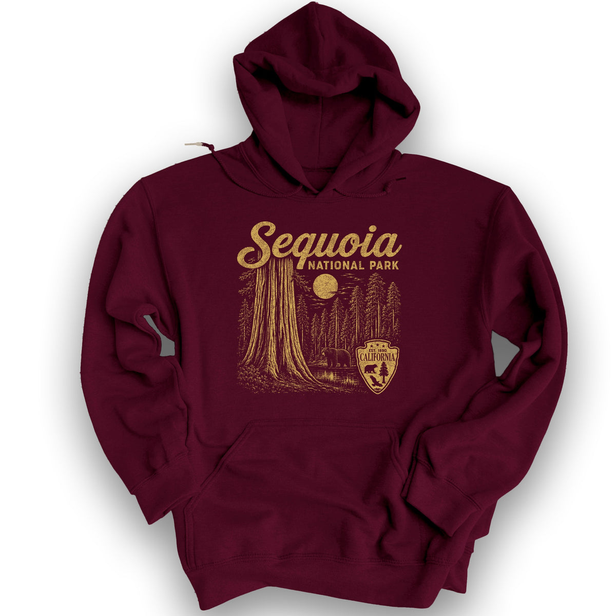 Sequoia Vintage Sketch Hoodie - Maroon