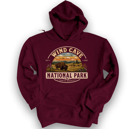 Wind Cave Medallion Hoodie - Maroon