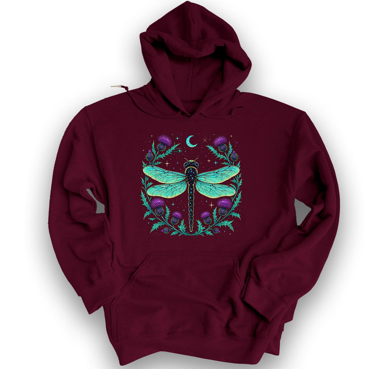 Lunar Dragonfly Hoodie - Maroon