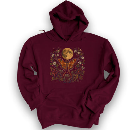 Harvest Moon Moth Hoodie - Maroon