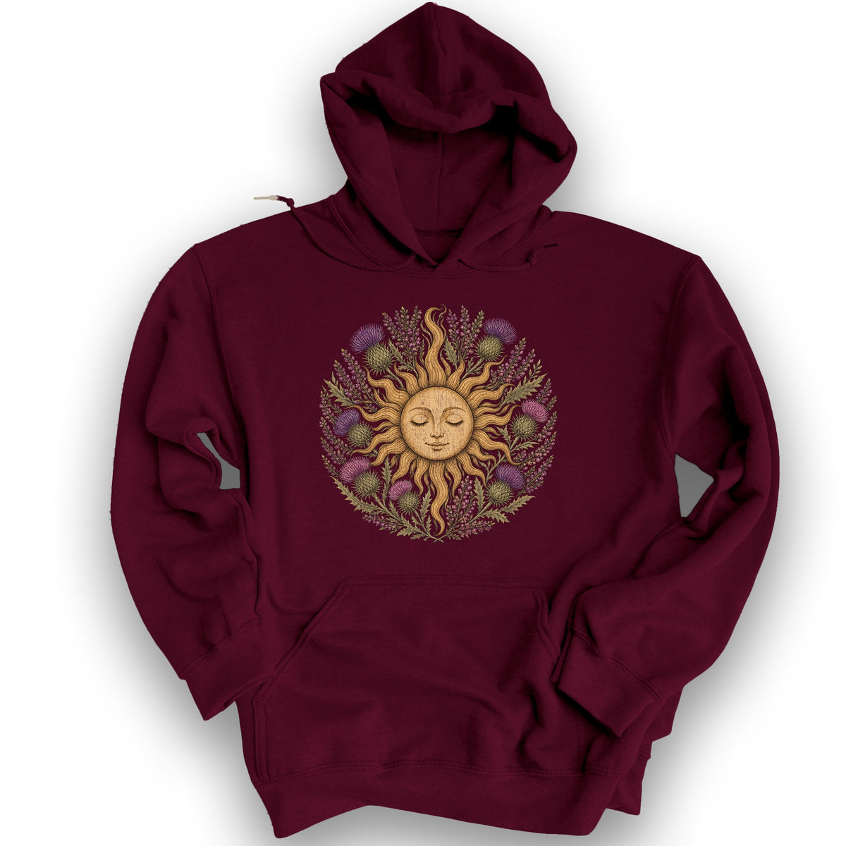 Thistle Celestial Sun Hoodie - Maroon
