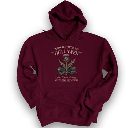 Outlawed Tartan Hoodie - Maroon